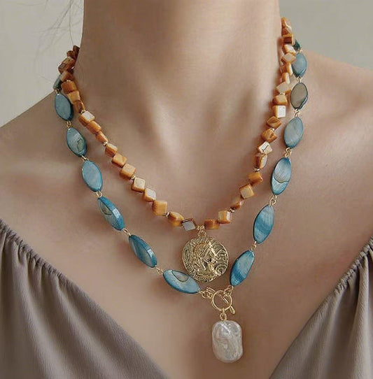 Turquoise Vacation Style Shell Necklace