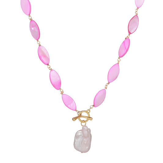 Handmade Flamingo Vacation Style Shell Necklace