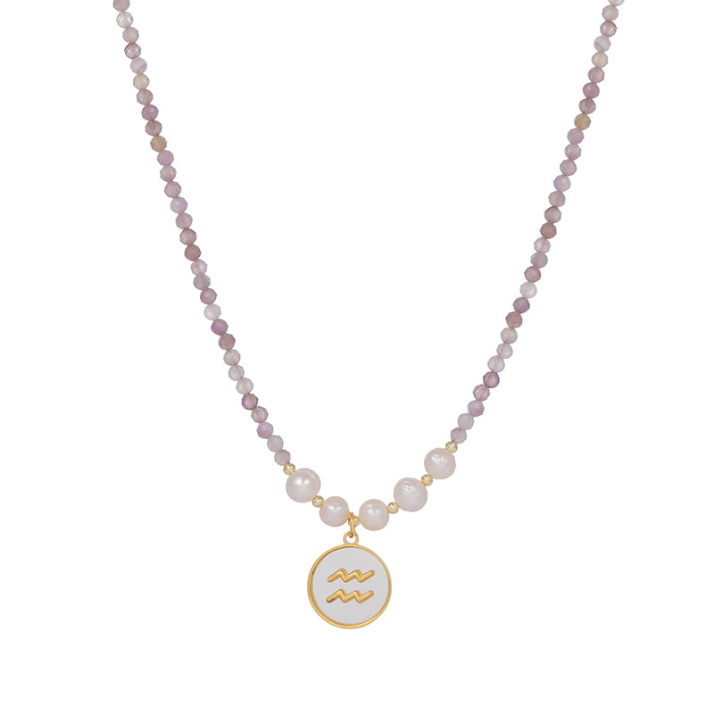 Aquarius Zodiac Sign Necklace Birthday Gift