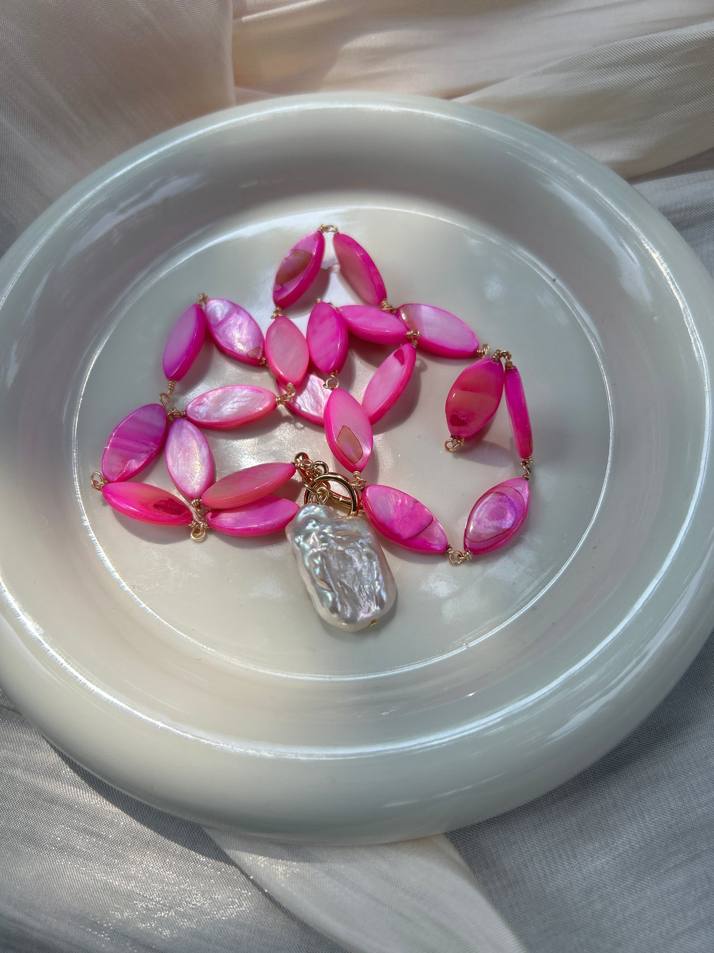 Handmade Flamingo Vacation Style Shell Necklace