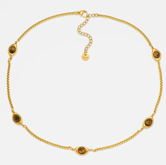 Evil Eye Tiger Eye Necklace