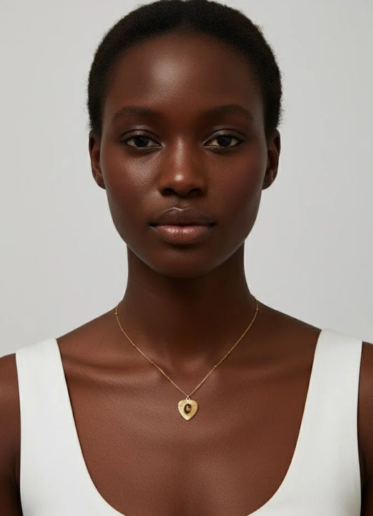 Golden Heart Tiger Eye Necklace