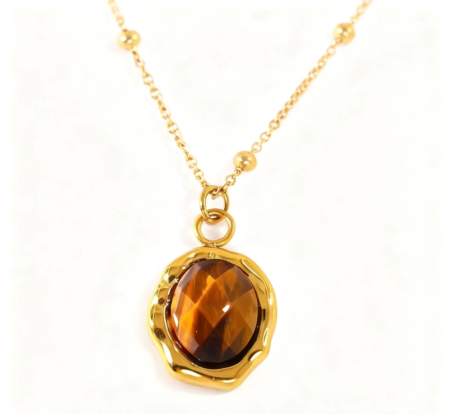 Fashion Gemstones Maillard Tiger’s Eye Pendant Necklace