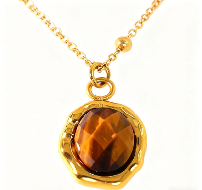 Fashion Gemstones Maillard Tiger’s Eye Pendant Necklace