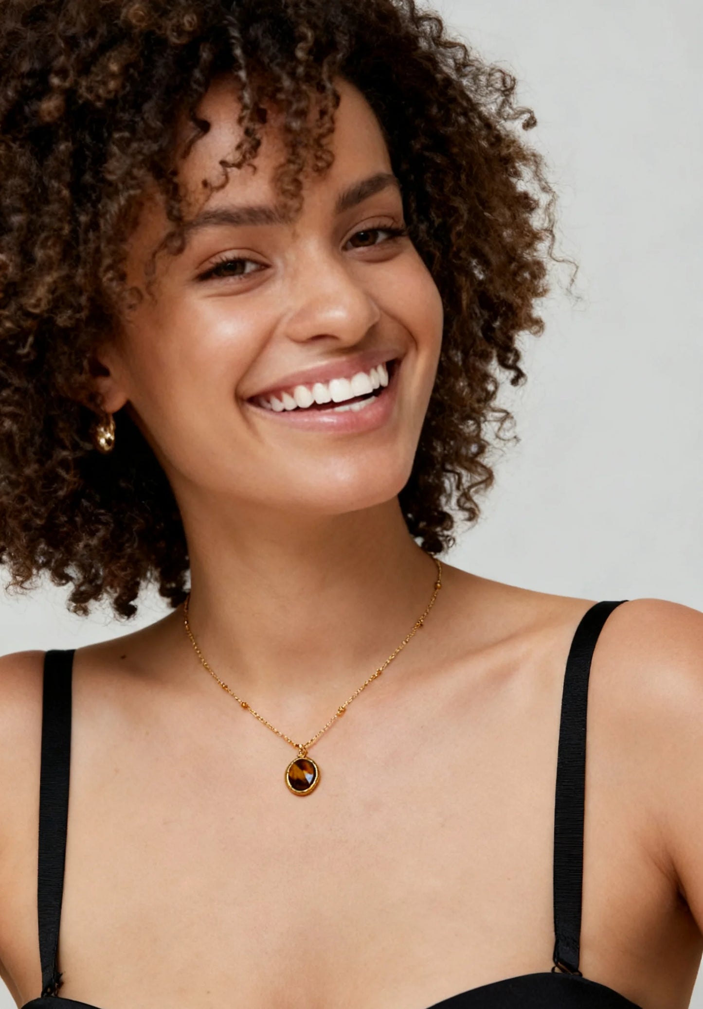 Fashion Gemstones Maillard Tiger’s Eye Pendant Necklace