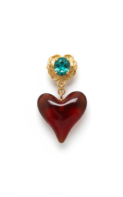 Amber Heart Earrings