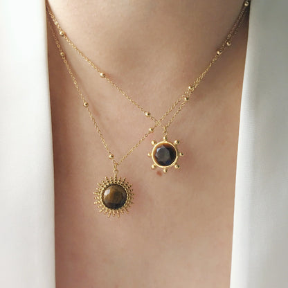 Tiger Eye Compass Necklace