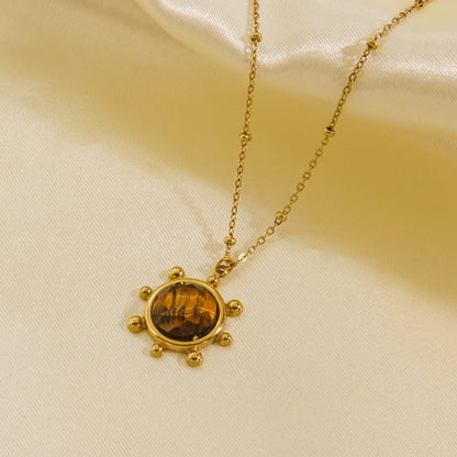 Tiger Eye Compass Necklace