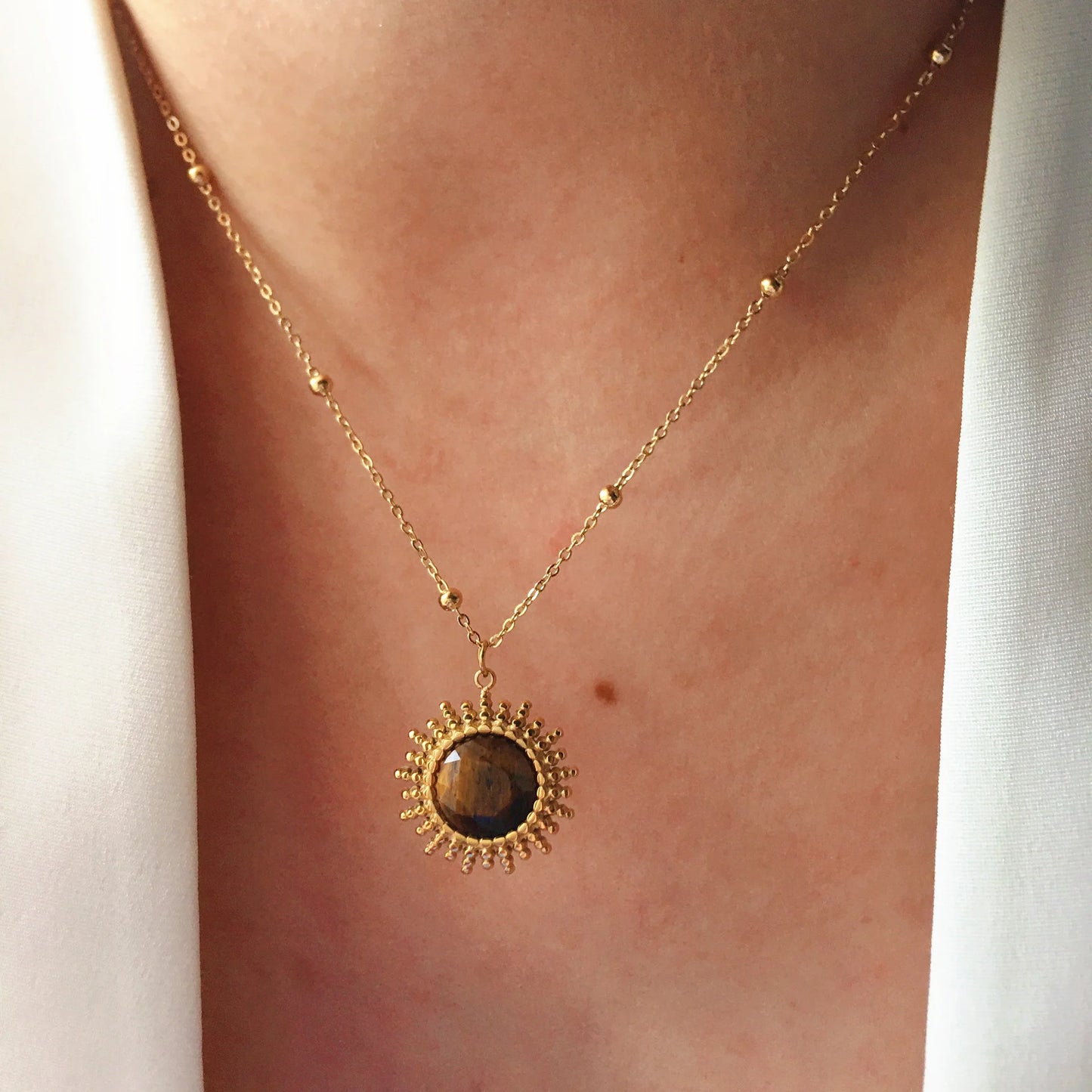 Tiger Eye Compass Necklace