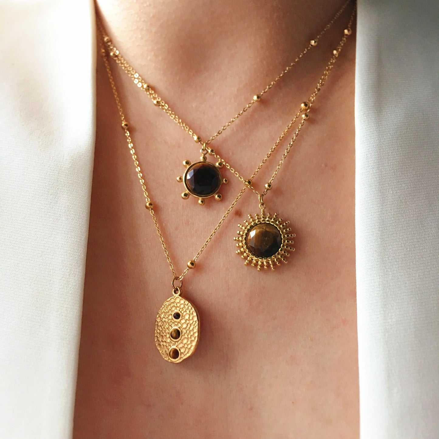 Tiger Eye Compass Necklace