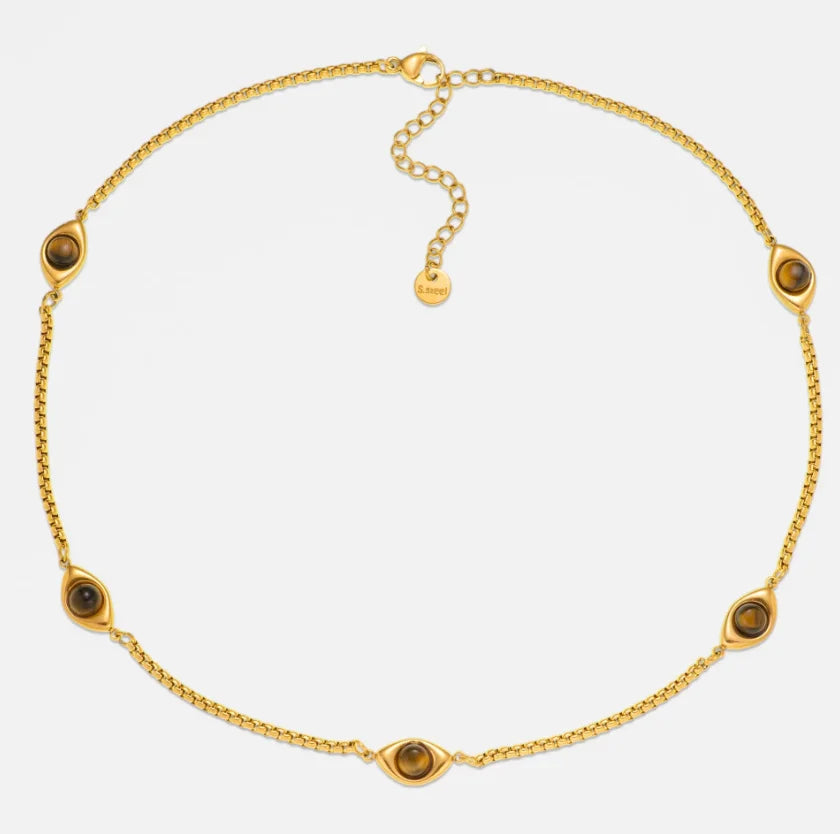 Evil Eye Tiger Eye Necklace