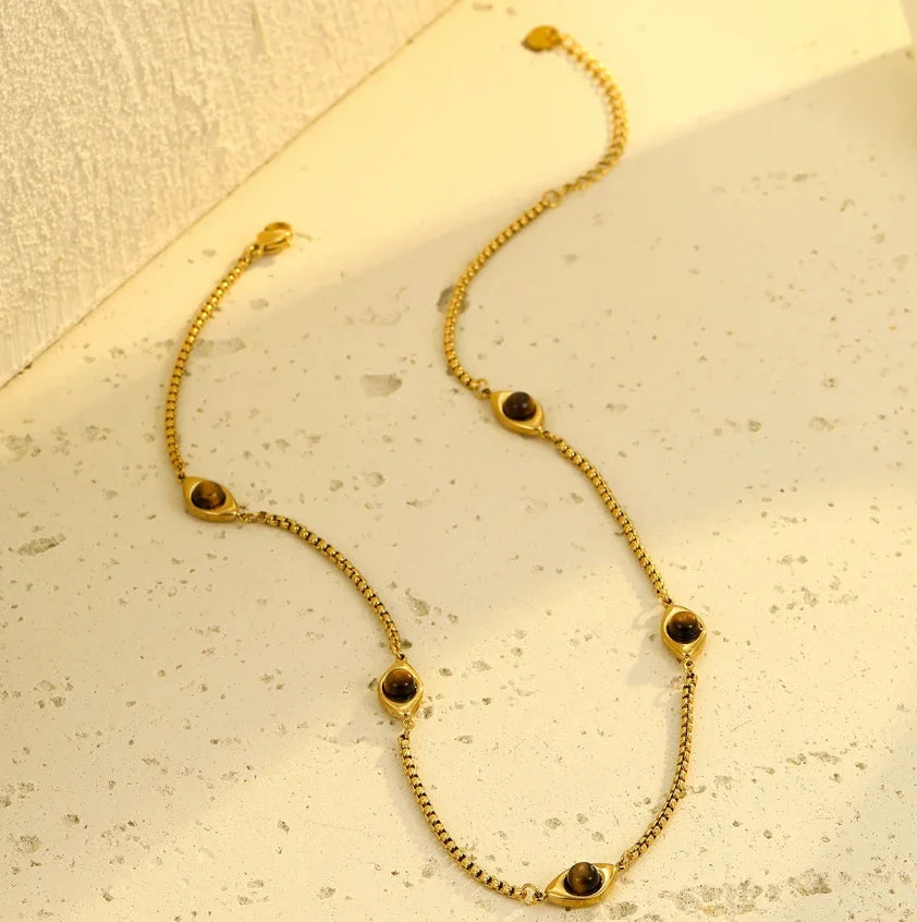 Evil Eye Tiger Eye Necklace