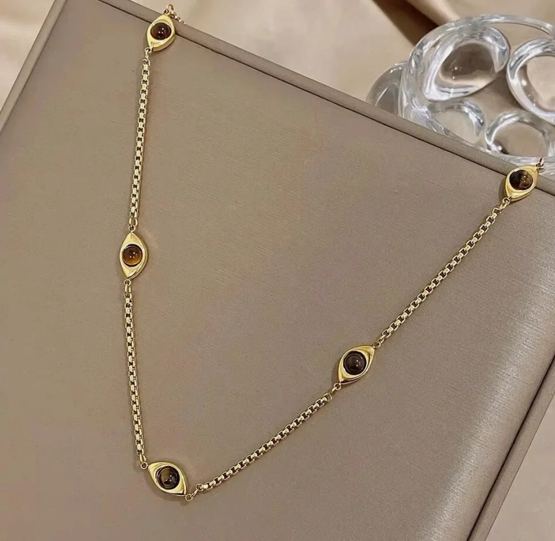 Evil Eye Tiger Eye Necklace