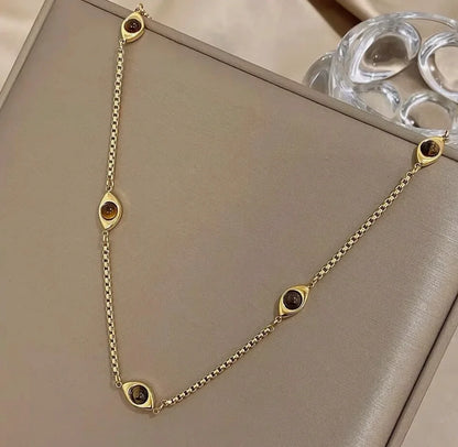 Evil Eye Tiger Eye Necklace