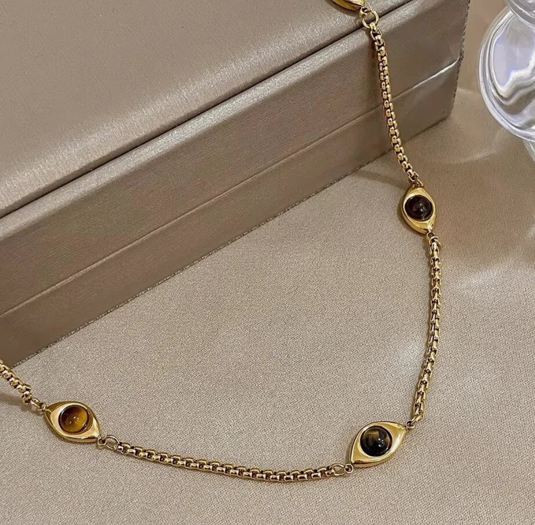 Evil Eye Tiger Eye Necklace