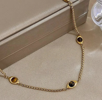 Evil Eye Tiger Eye Necklace