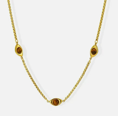 Evil Eye Tiger Eye Necklace