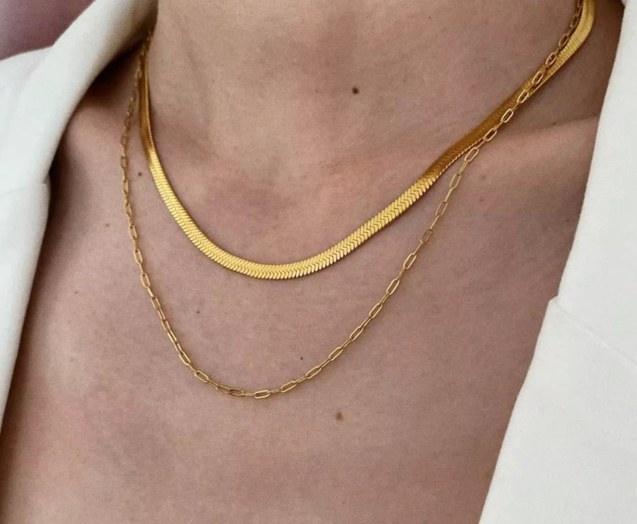Snake Layering Gold Necklace