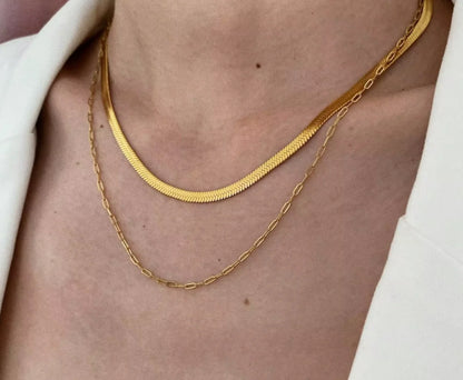 Snake Layering Gold Necklace